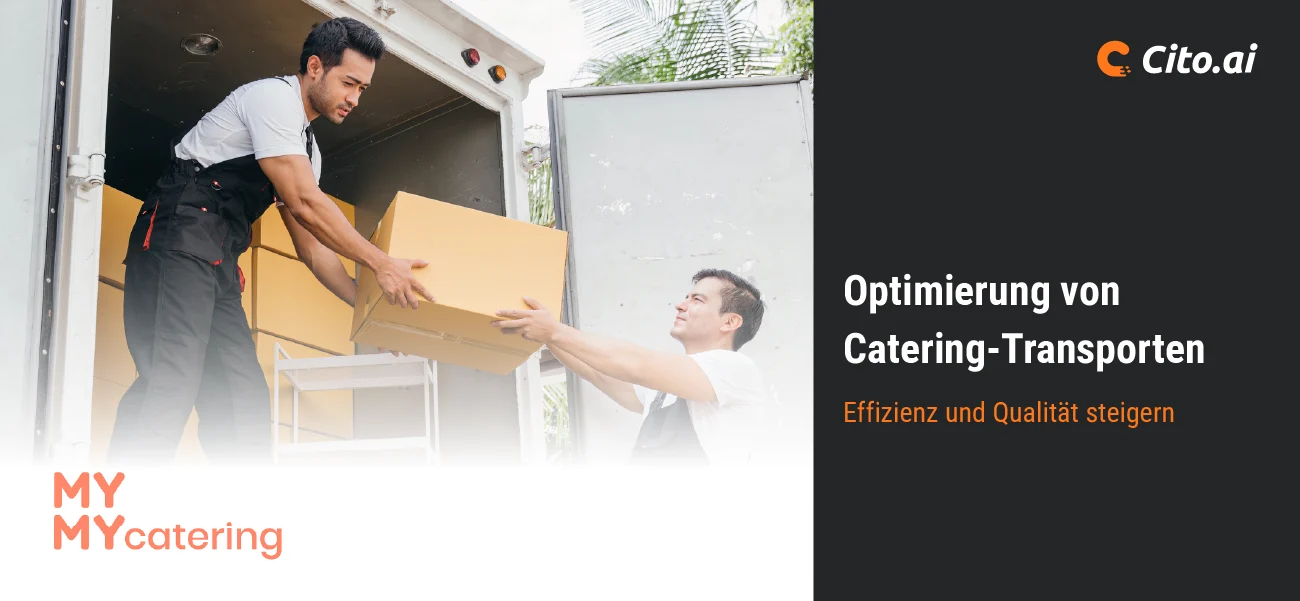 Catering Transport wird ausgeführt. Speisentransport, Catering, Transporte