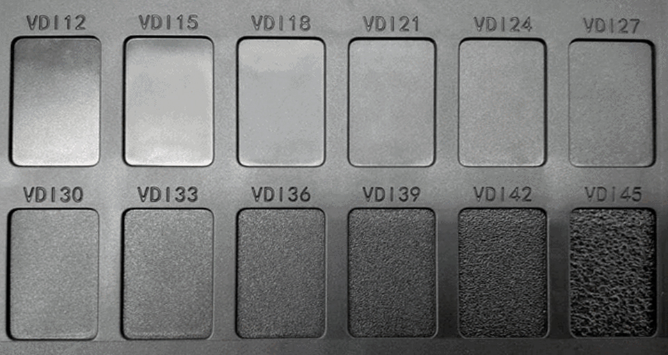 Injection moulding finishes card, EDM STD