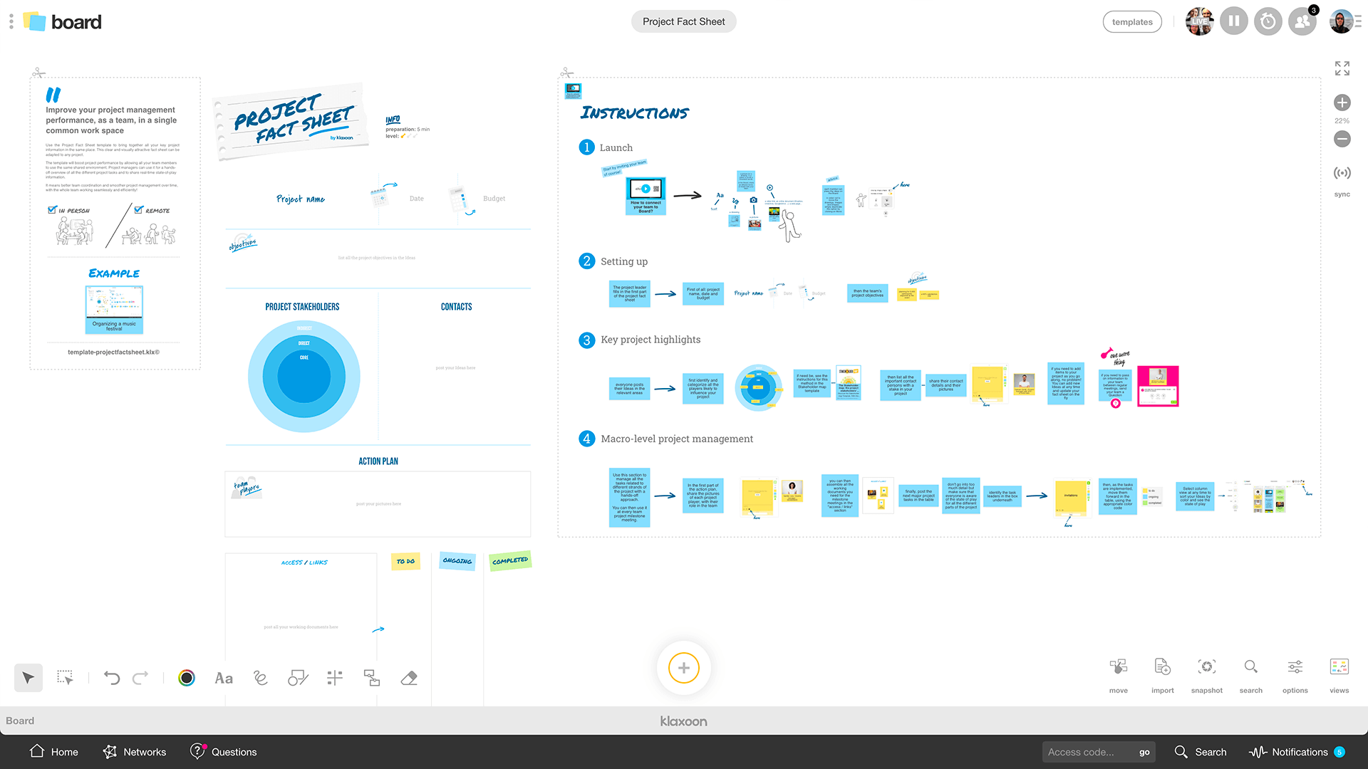 Project Sheet template on Board |Klaxoon