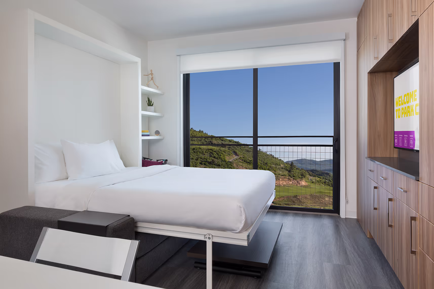 Murphy bed in studio room