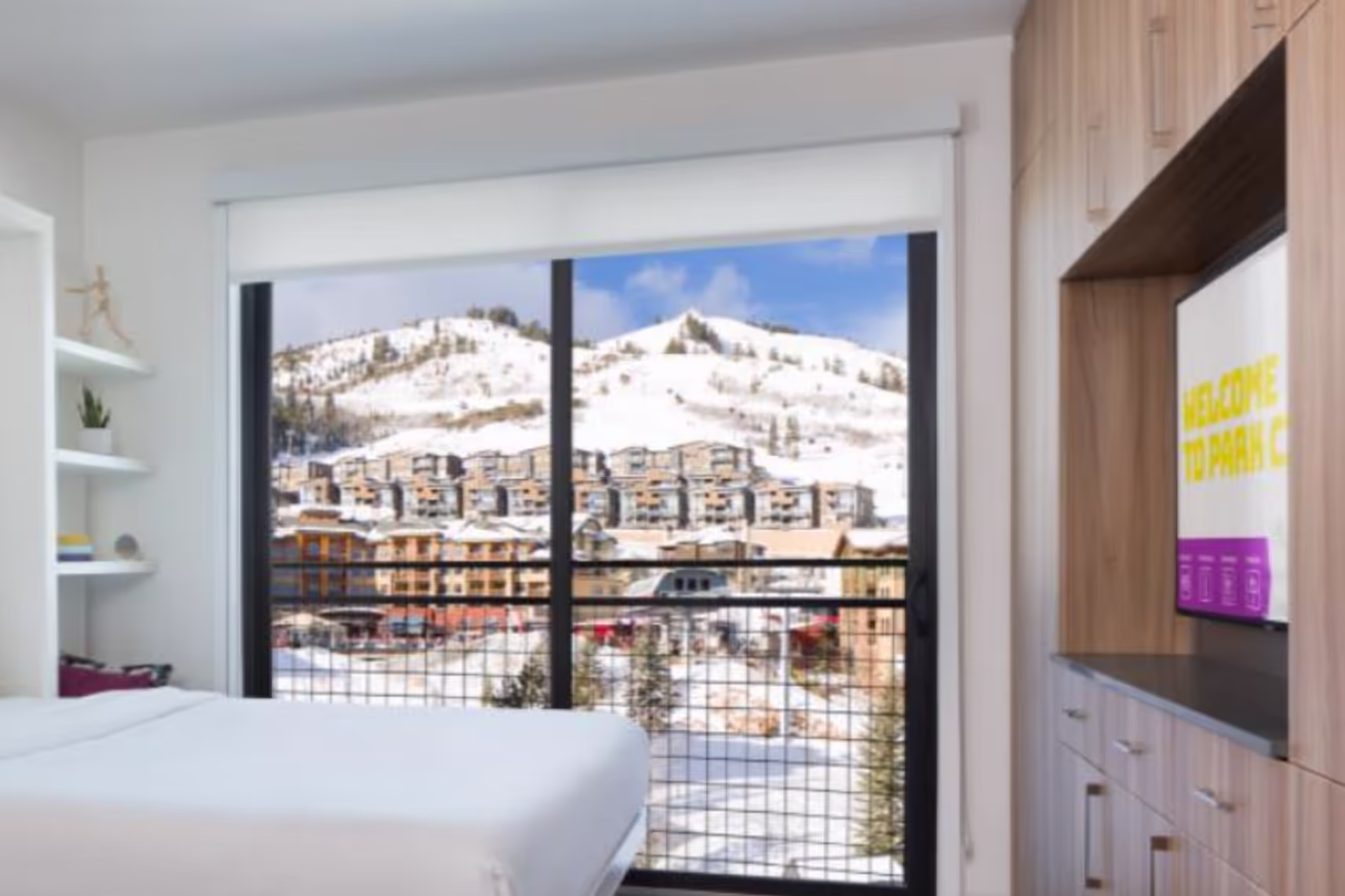 bedroom view with snow