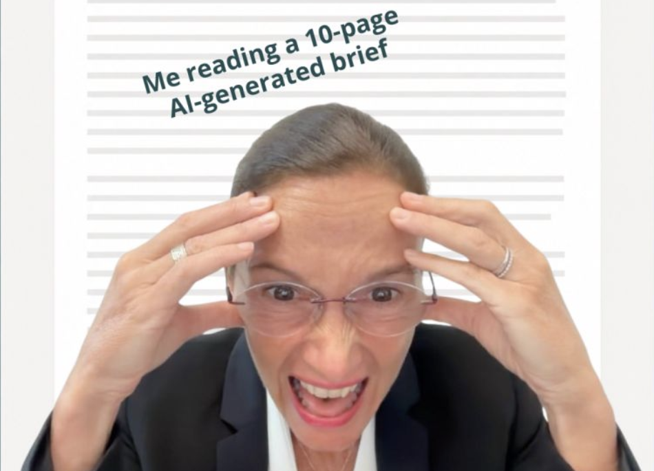Isabelle Larche reading brief prepared with AI
