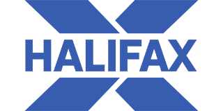 Halifax brand logo with blue stylized X behind the text.