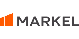 Markel logo with orange bars next to the company name in gray text.