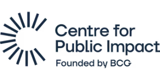 Centre for Public Impact logo with circular segmented design and text.