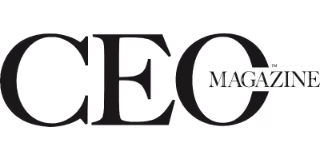 The CEO Magazine logo text in black.