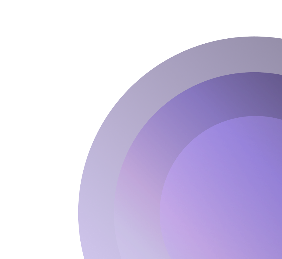 Concentric purple circles with a gradient on a black background, top left corner transparent.