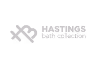 Logo with stylized letters HB and text 'HASTINGS bath collection'.