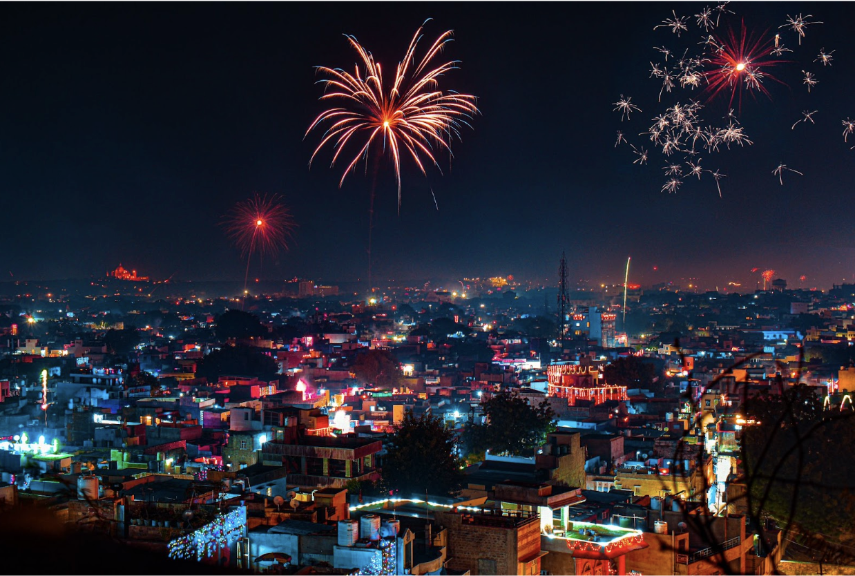 A sky at night with fireworks