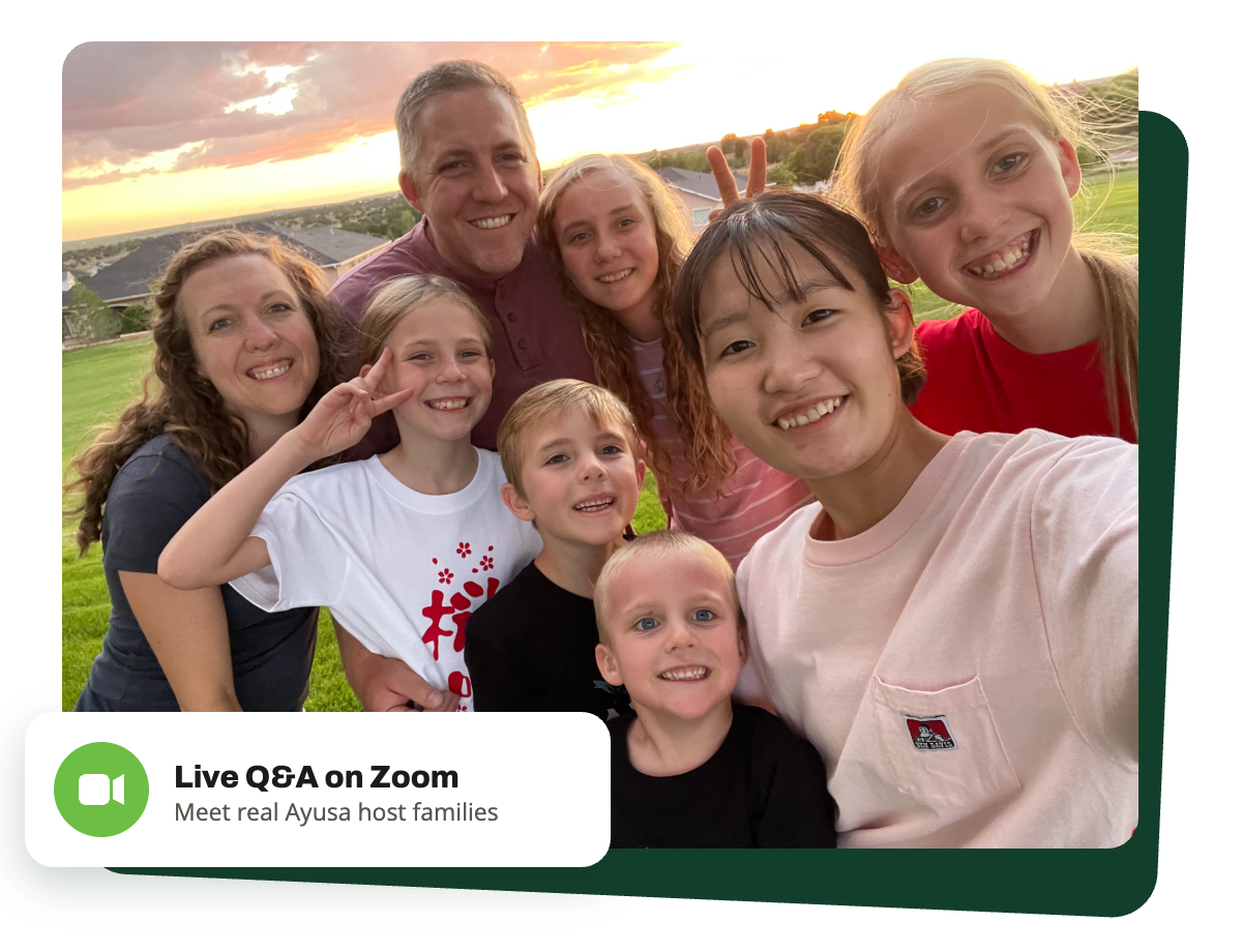 Ayusa host family and their J-1 High School foreign exchange student