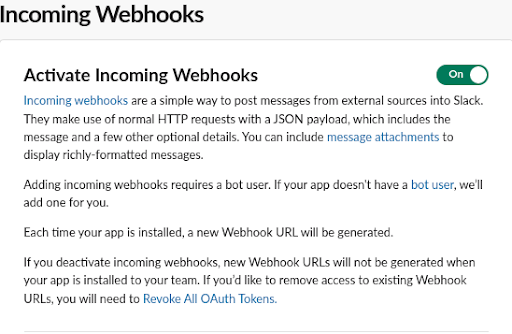 Enabling Incoming Webhooks