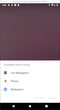 Multiple options presented for handling the SET_WALLPAPER intent