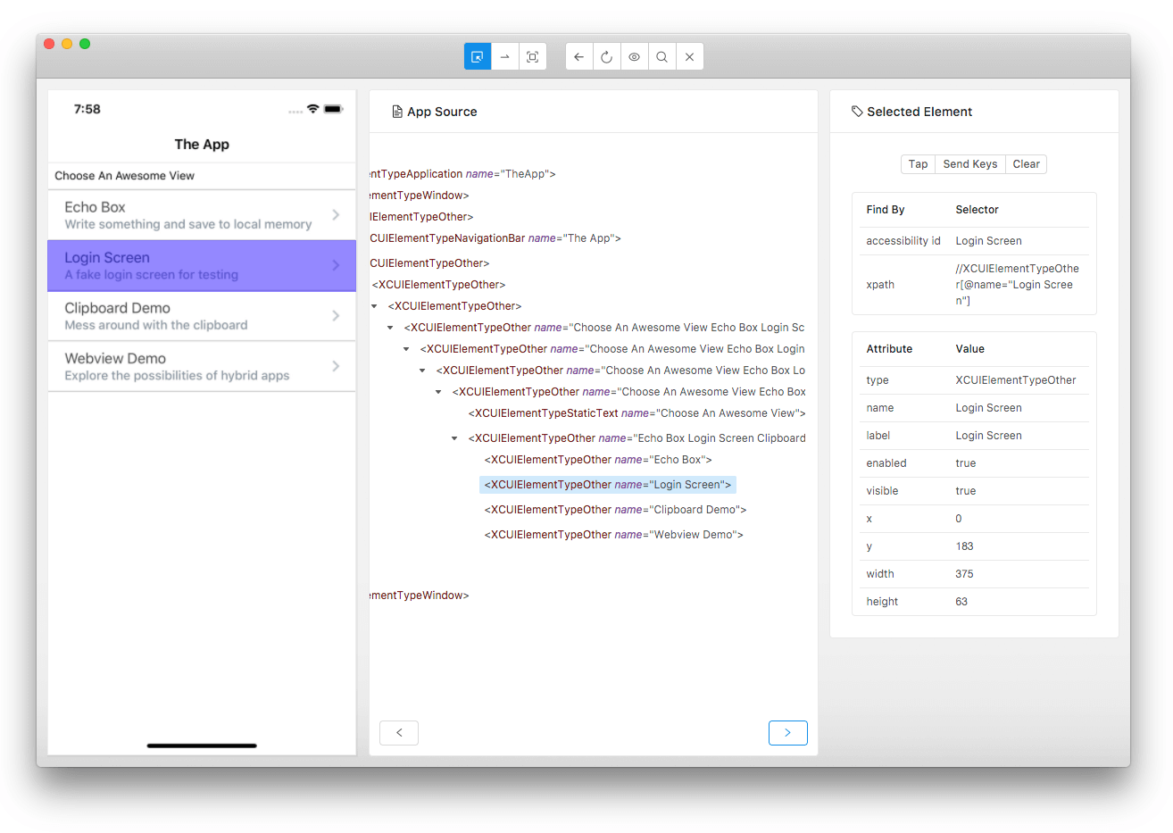 Appium Inspector