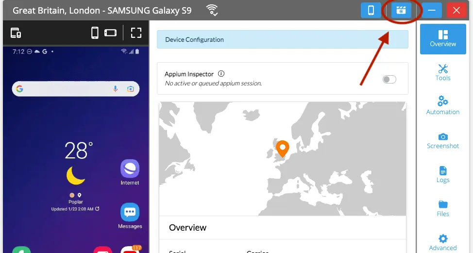 Connecting the device to local environment