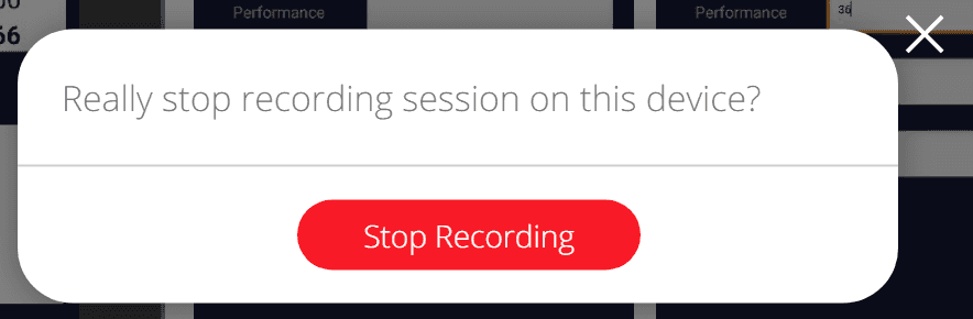 stop recording pop up