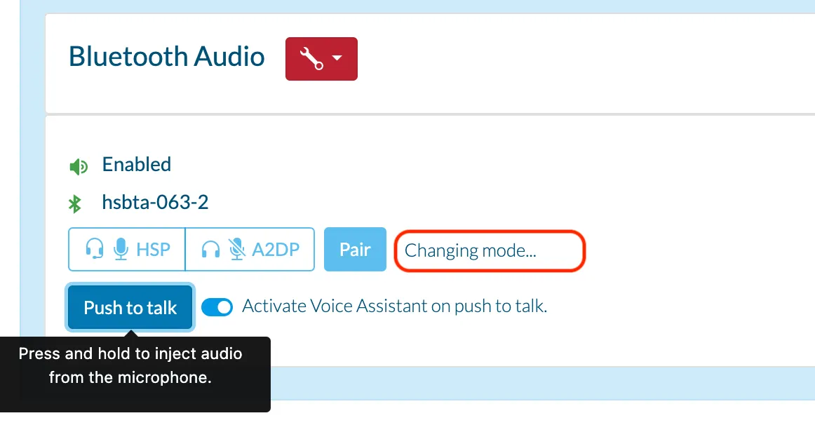 push to talk changing mode