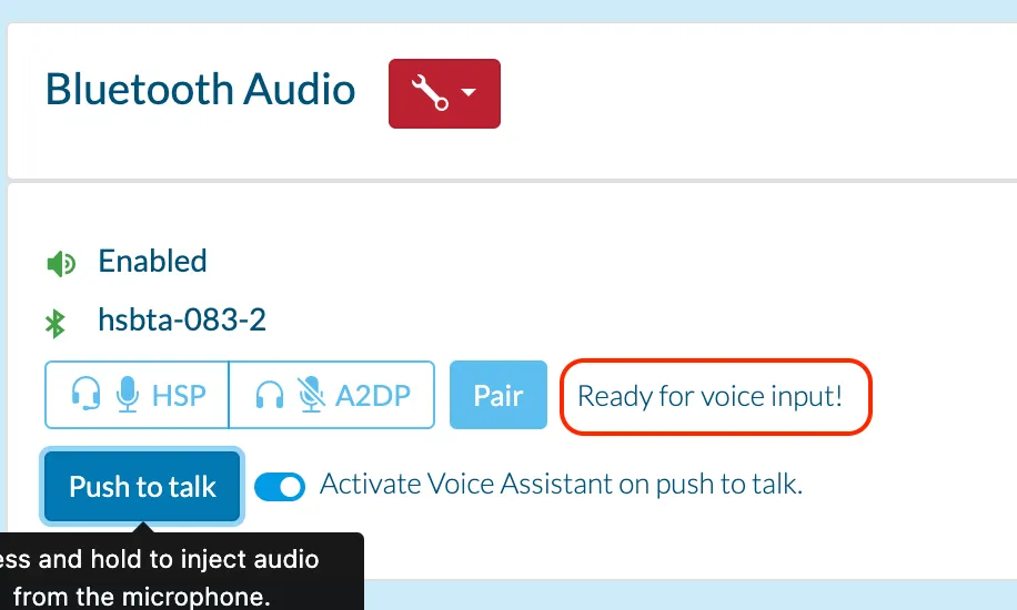 push  to talk ready voice input