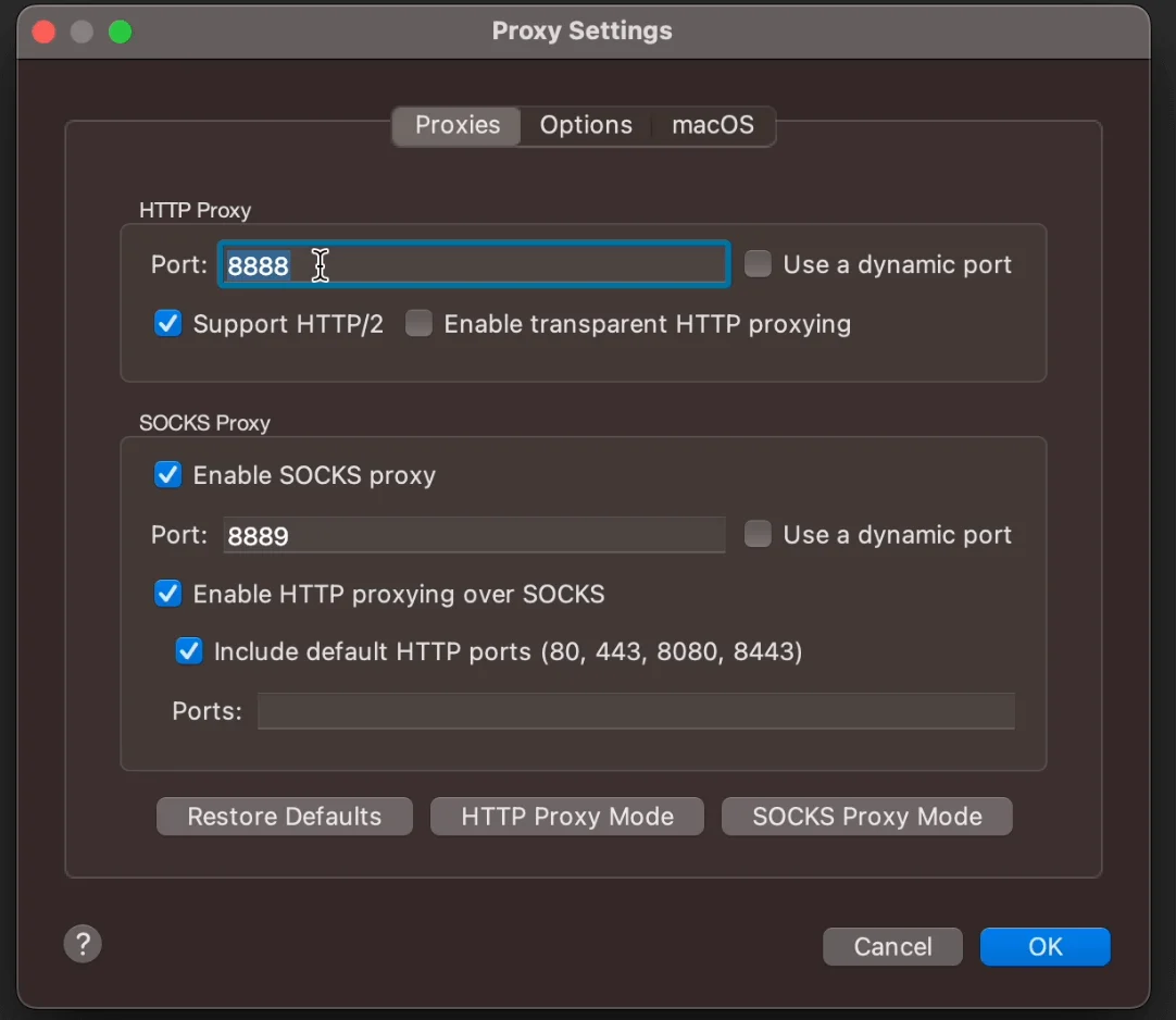 proxy setting,