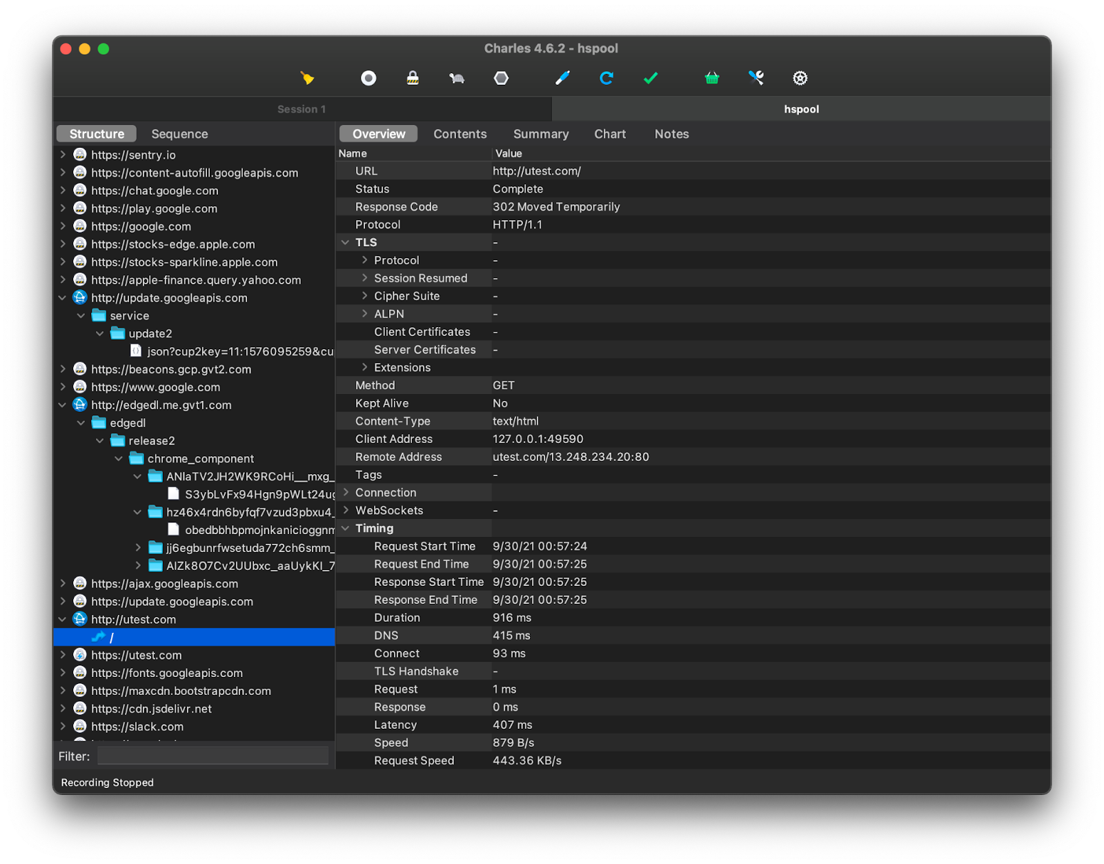 Open Charles Proxy on your local machine