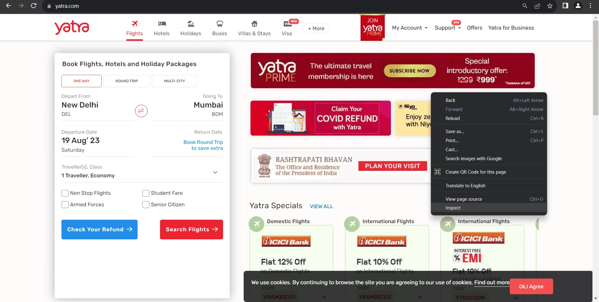 yatra screenshot