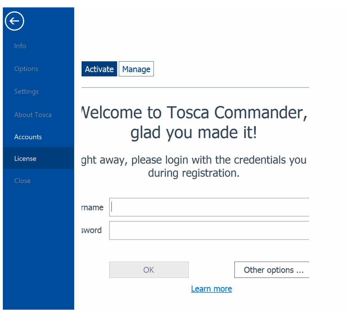 Authenticate Tricentis Tosca Setup