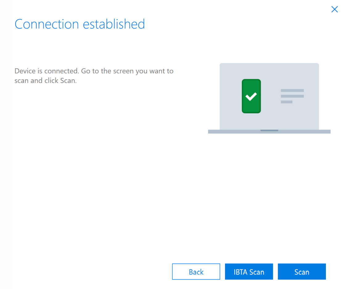 Screenshot of the "Connection established" page.