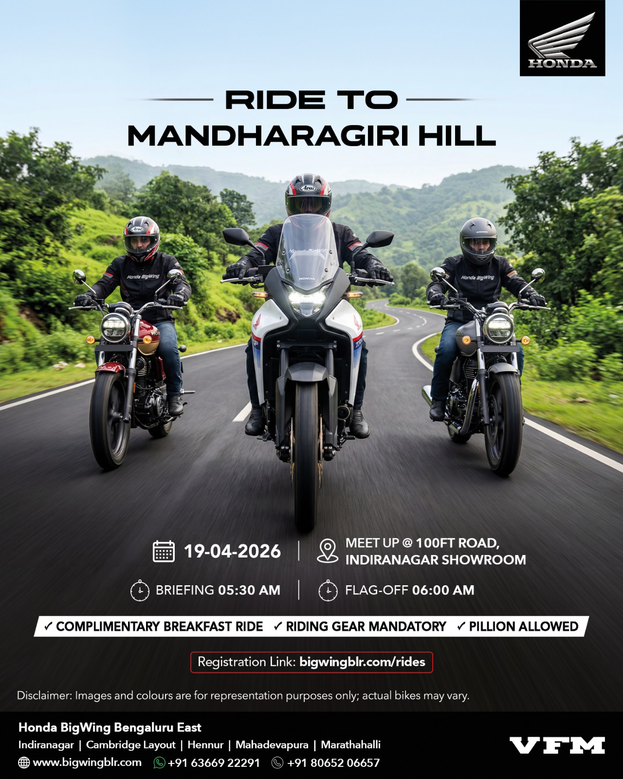 Breakfast ride to Mandharagiri Hills