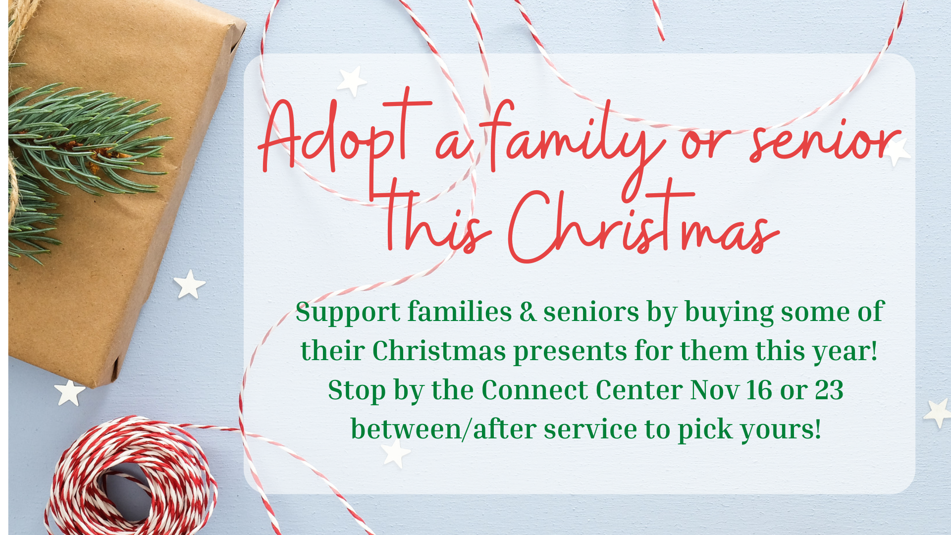 Adopt a Family or Senior this Christmas!