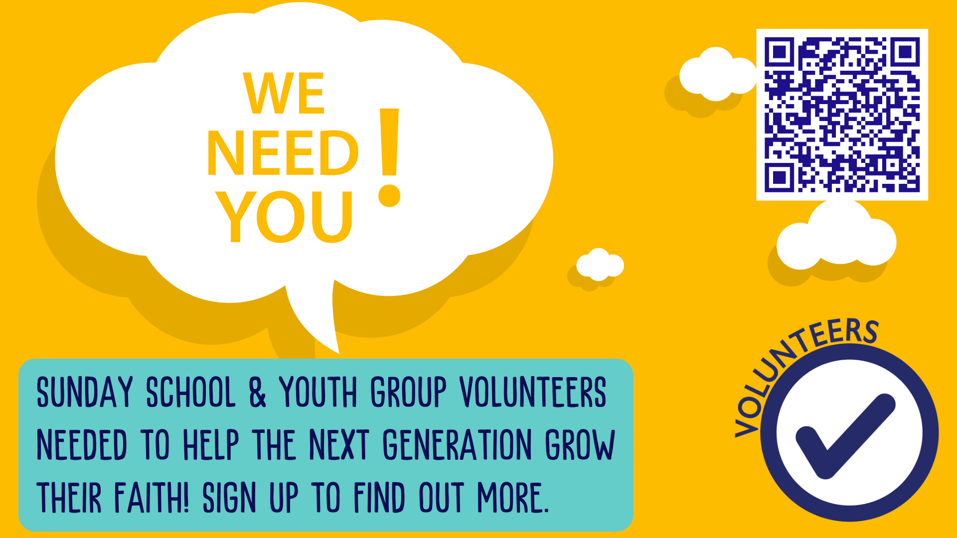We Need Volunteers!