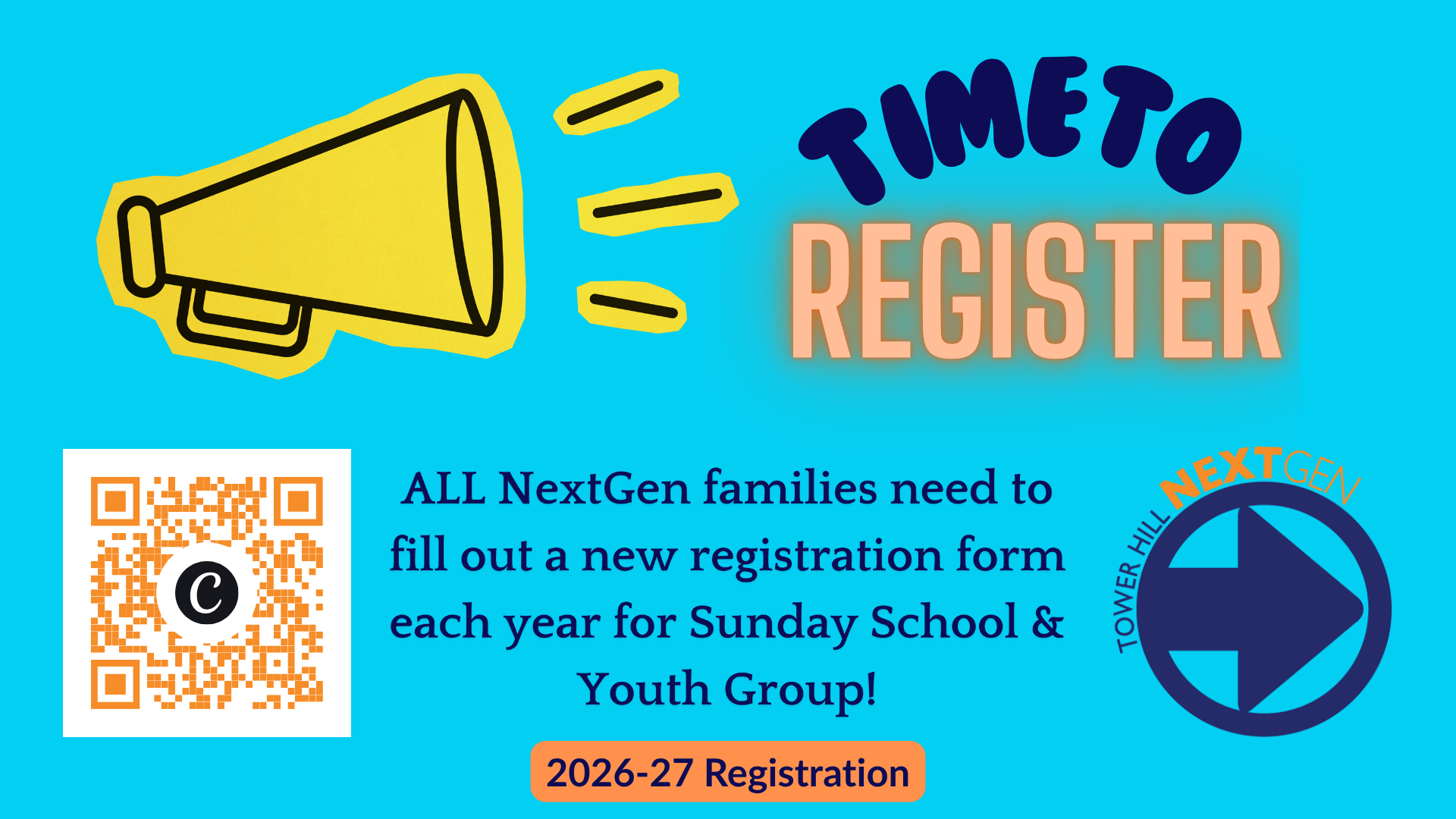 Time to Register for a New Sunday School & Youth Group Year!