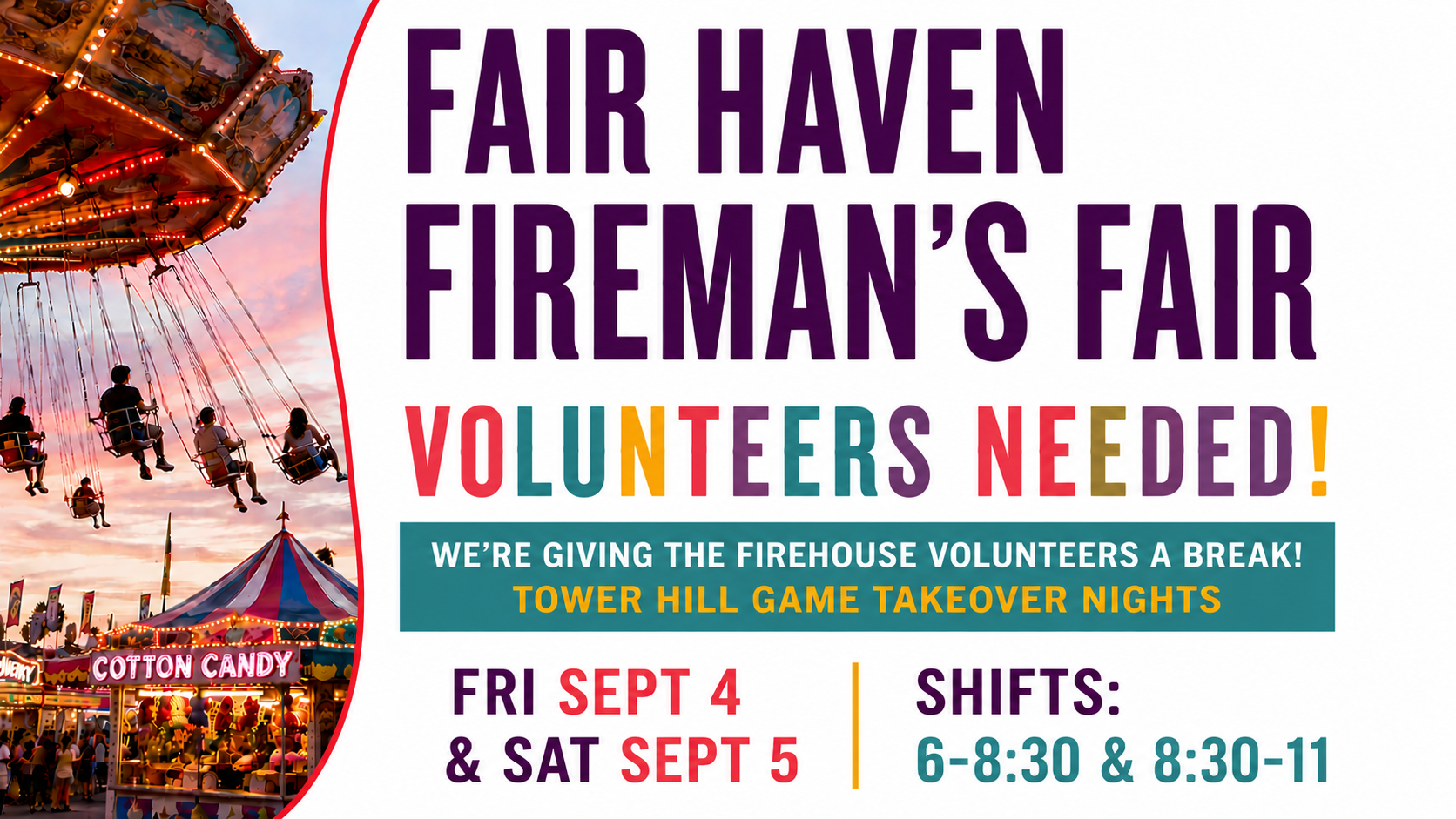 Volunteer at the FH Fireman's Fair!