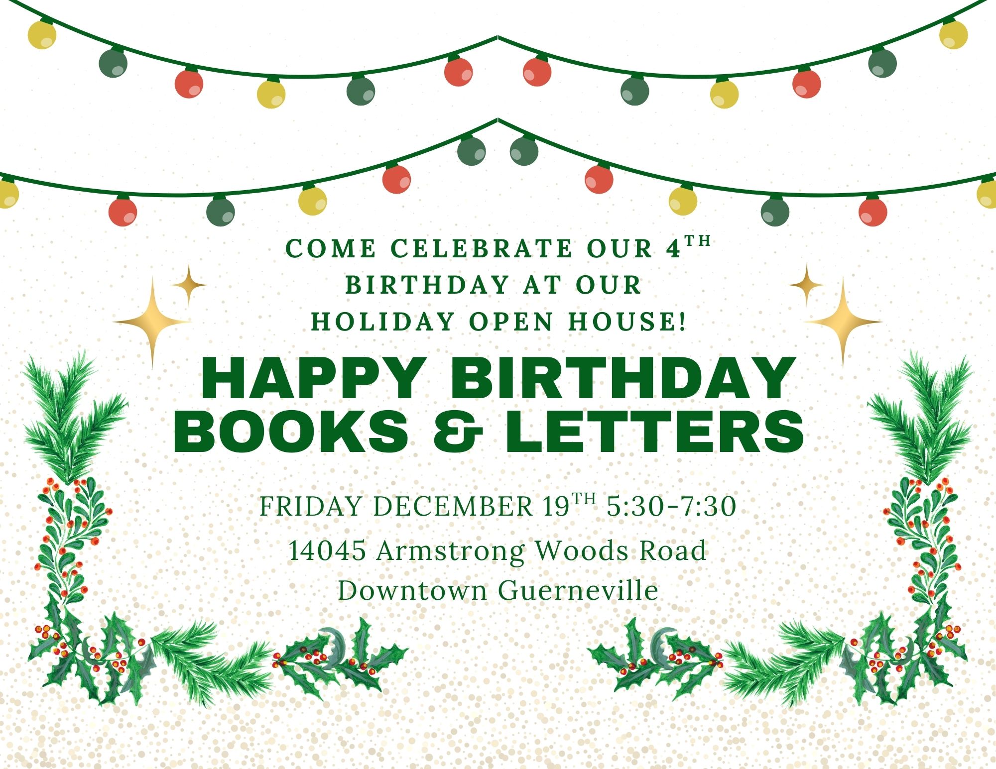 Happy 4th Birthday Russian River Books & Letters!