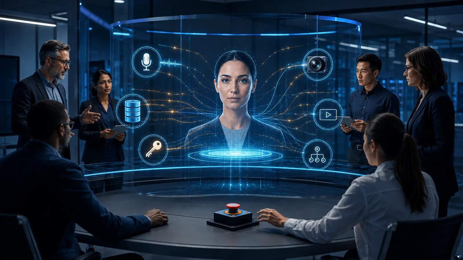 Enterprise security team red-teams a real-time AI avatar across voice, vision, knowledge, identity, tools and media, with a human stop control.