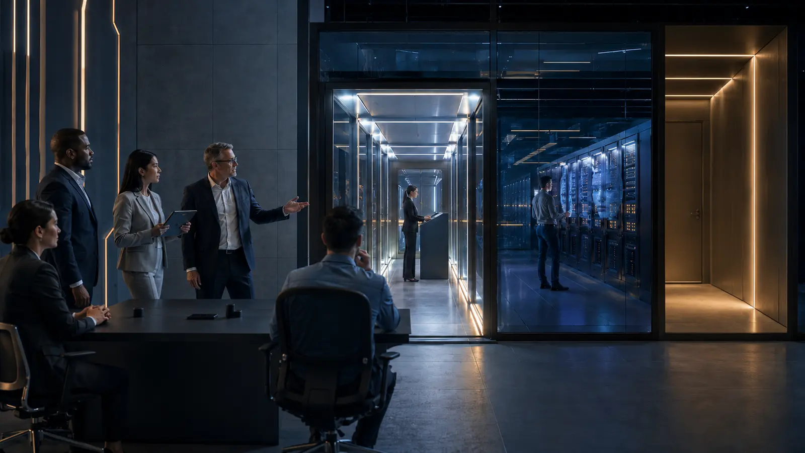 Enterprise security team supervises temporary approved access to a private AI avatar and GPU environment