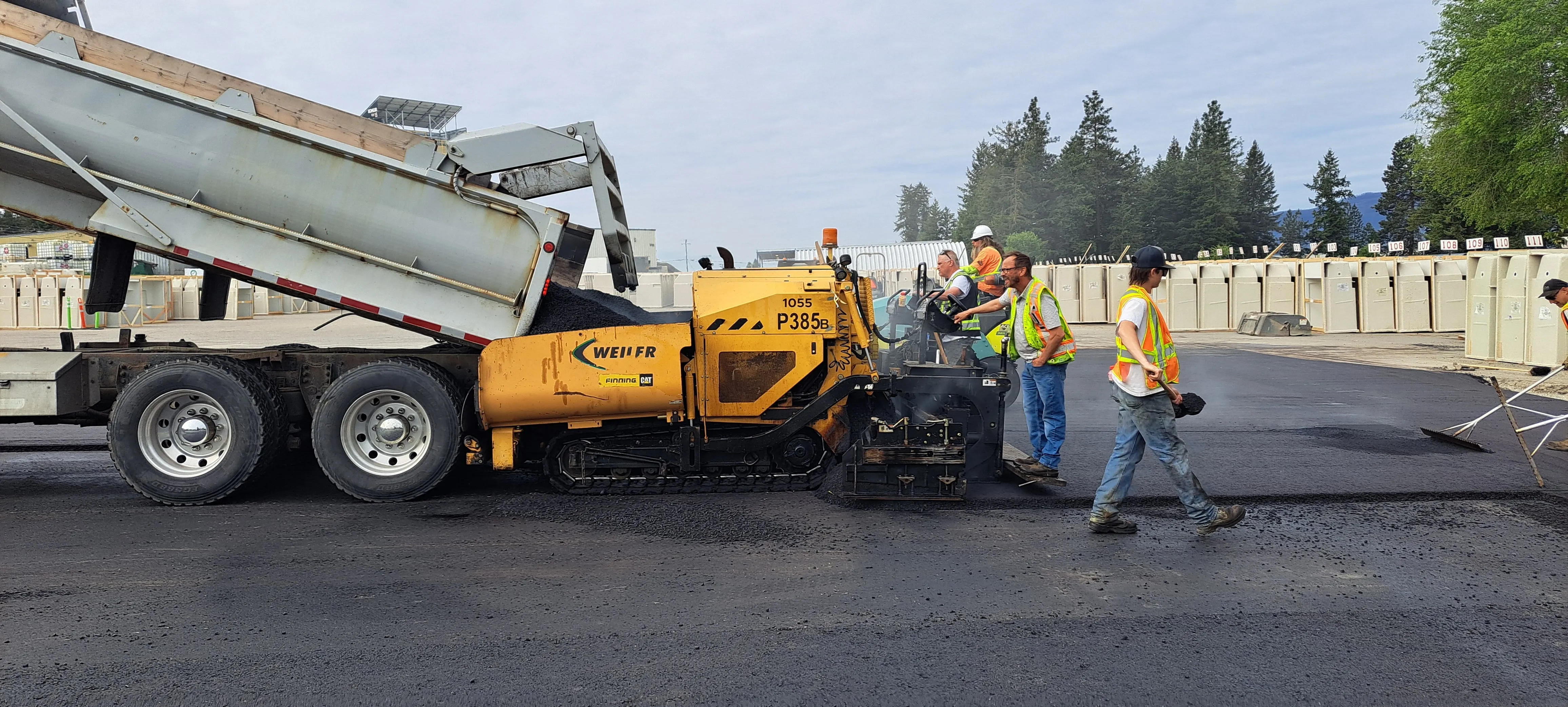 Newly paved commercial asphalt parking lot, Okanagan BC