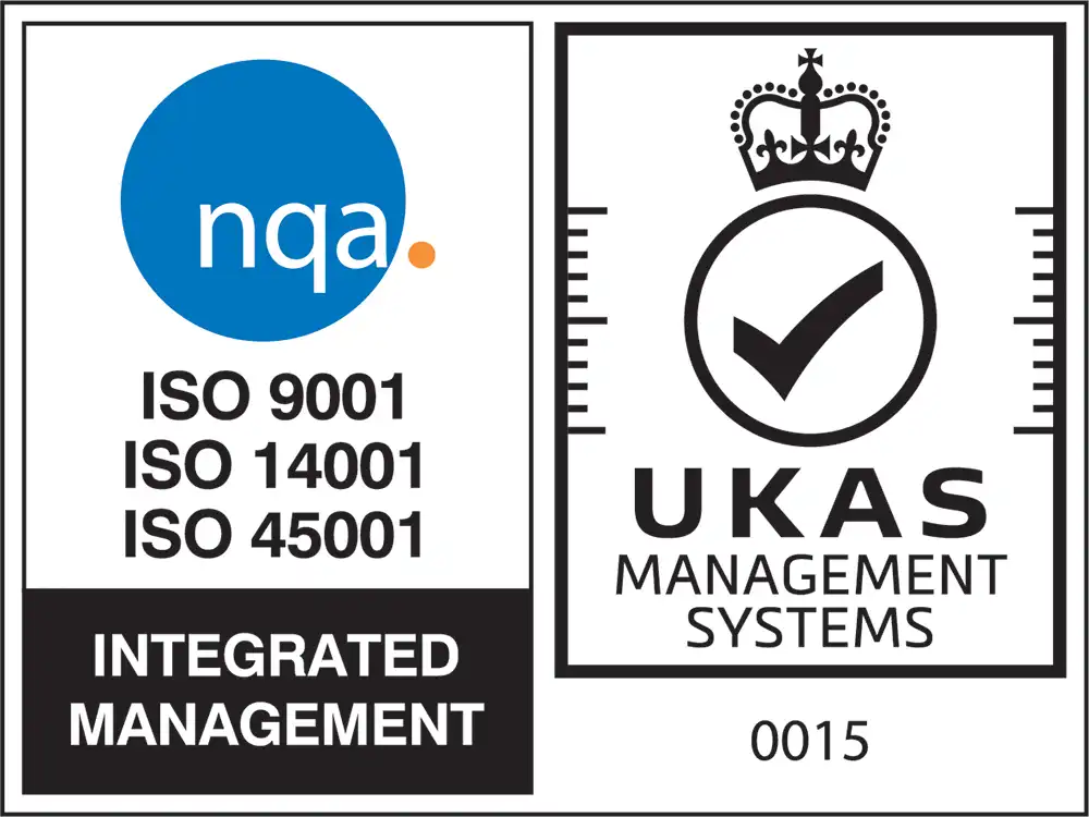 ISO Certification 9001, 14001 & 45001. UKAS Management Systems 0015.