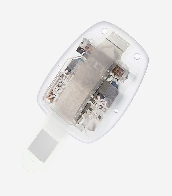 Closeup of the Science Eye, a visual prosthetic device to restore sight