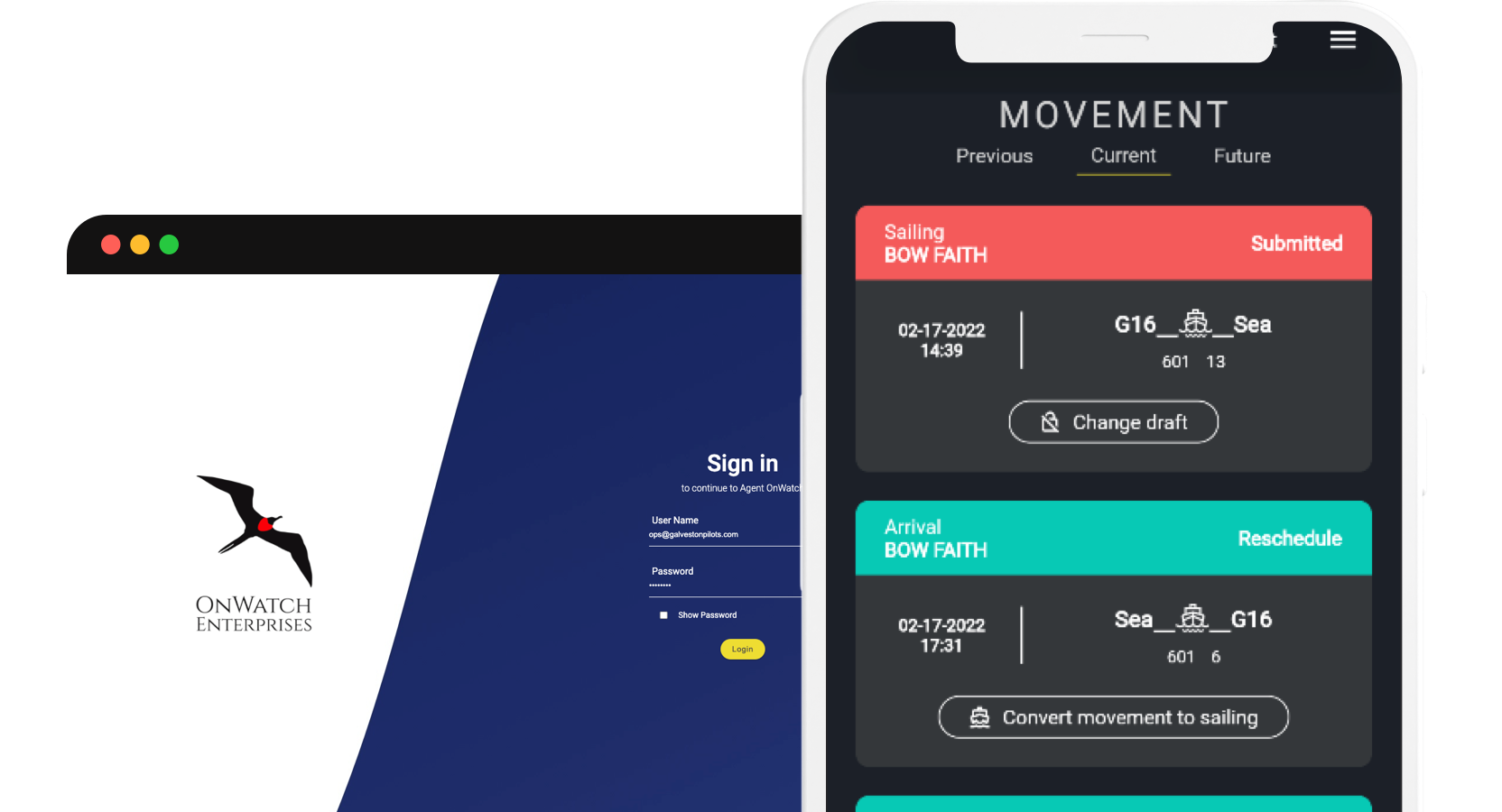 OnWatchUs mobile and web design and development