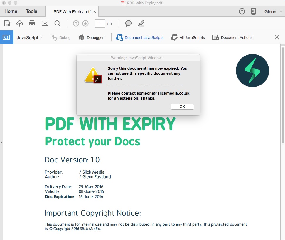 How to expire a protected adobe PDF