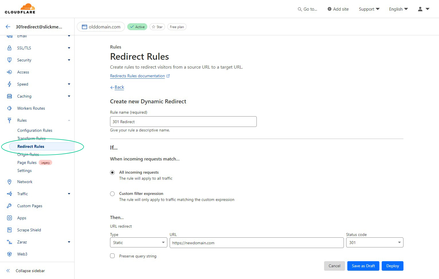 Cloudflare 301 Redirect Rules