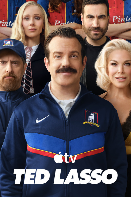 Ted Lasso Season 3 poster - Jason Sudeikis as Ted Lasso with the AFC Richmond cast