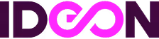 IDEON logo with the 'ON' symbol styled as a pink infinity loop.