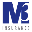 M3 Insurance company logo with stylized M and number 3 in blue above the word INSURANCE.