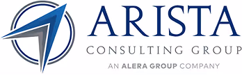 Arista Consulting Group company logo with blue arrow graphic and text.