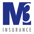 M3 Insurance company logo with stylized M and number 3 in blue above the word INSURANCE.