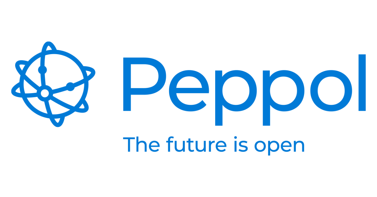 Peppol Logo mit dem Slogan 'The future is open'.