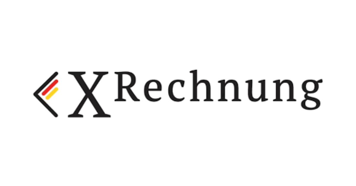 Logo mit einem stilisierten X und deutschen Landesfarben neben dem Wort Rechnung.