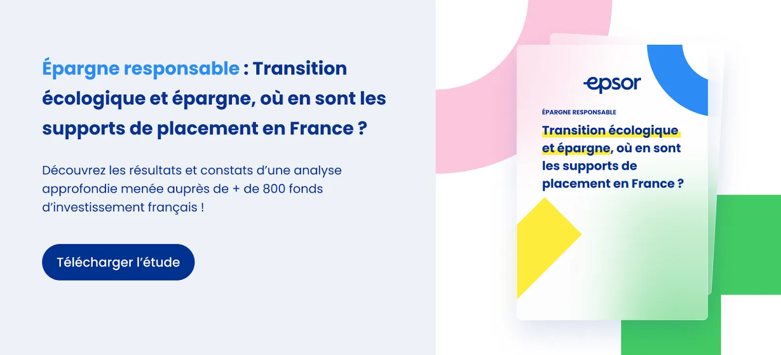 Télécharger l'étude Epsor épargne responsable