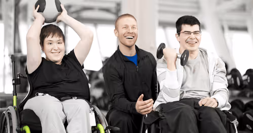 To personer med handicap – illustration til førstehjælpskurser for psykisk og fysisk udfordrede.