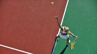 Sports channel — a tennis player on an outdoor court